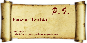 Peszer Izolda névjegykártya